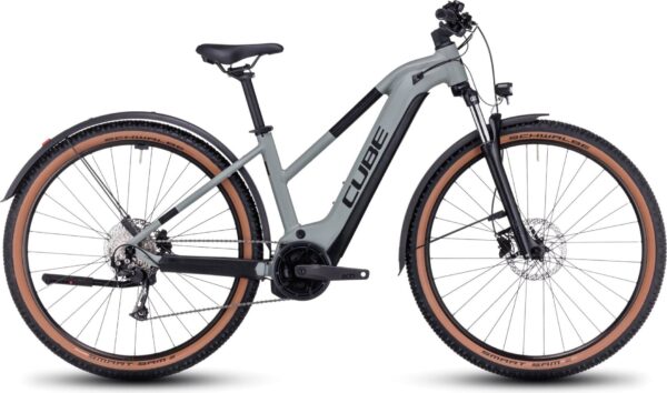 VTT Électrique Semi-Rigide Cube Reaction Hybrid Performance 500 Allroad Trapeze Shimano Alivio 9V 500 Wh 29'' Gris Vert Swamp 2023