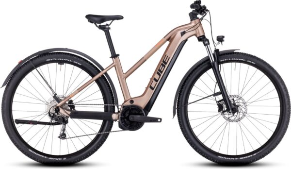 CUBE VTT Électrique Semi-Rigide Cube Reaction Hybrid Performance 500 Allroad Trapeze Shimano Alivio 9V 500 Wh 29'' Marron Metallic 2023