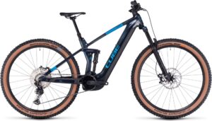 VTT Électrique Tout-Suspendu Cube Stereo Hybrid 140 HPC SLX 750 Shimano Deore/XT 12V 750 Wh 27.5'' Bleu Liquid 2023