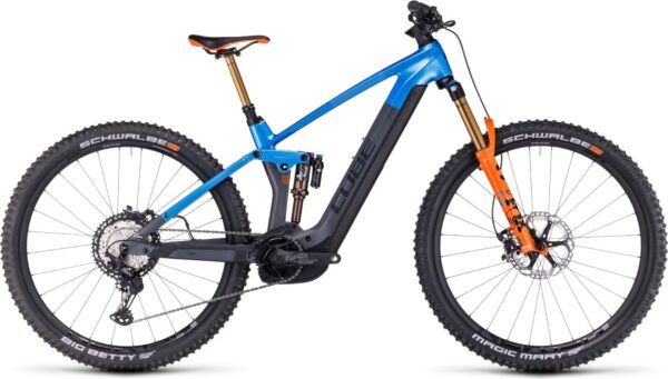 VTT Électrique Tout-Suspendu Cube Stereo Hybrid 140 HPC Actionteam 750 Shimano XT 12V 750 Wh 27.5'' Bleu Gris Actionteam 2023